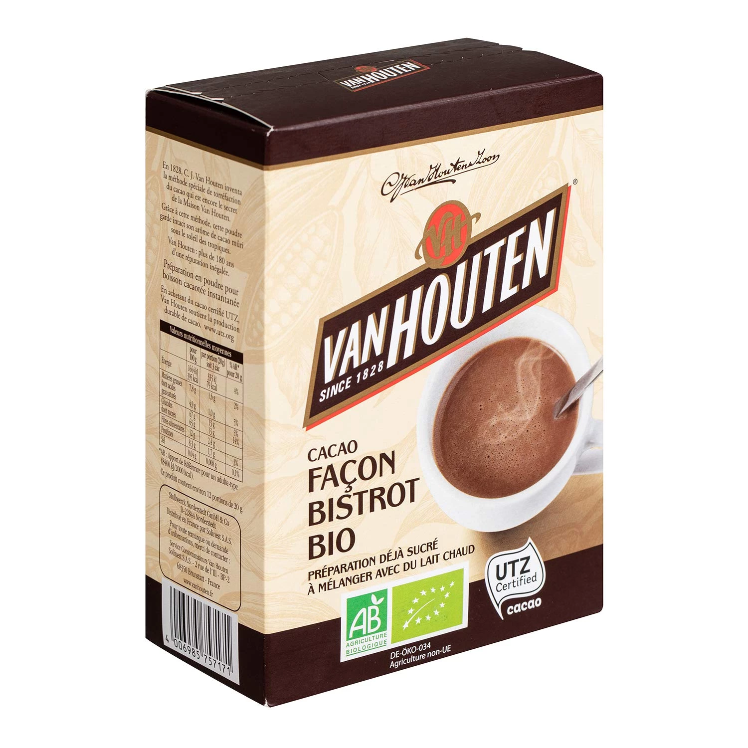 BoÃ®te 250g  Cacao FaÃ§on Bistrot Bio Van Houten