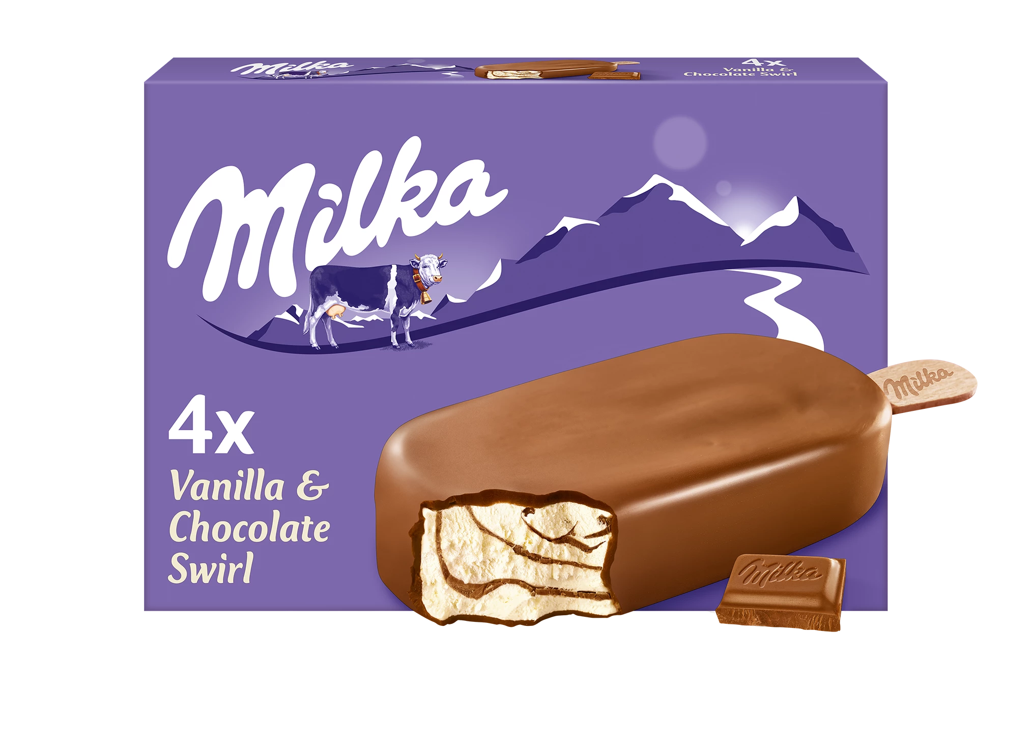 Bastoncini di cioccolato e vaniglia x4 - MILKA