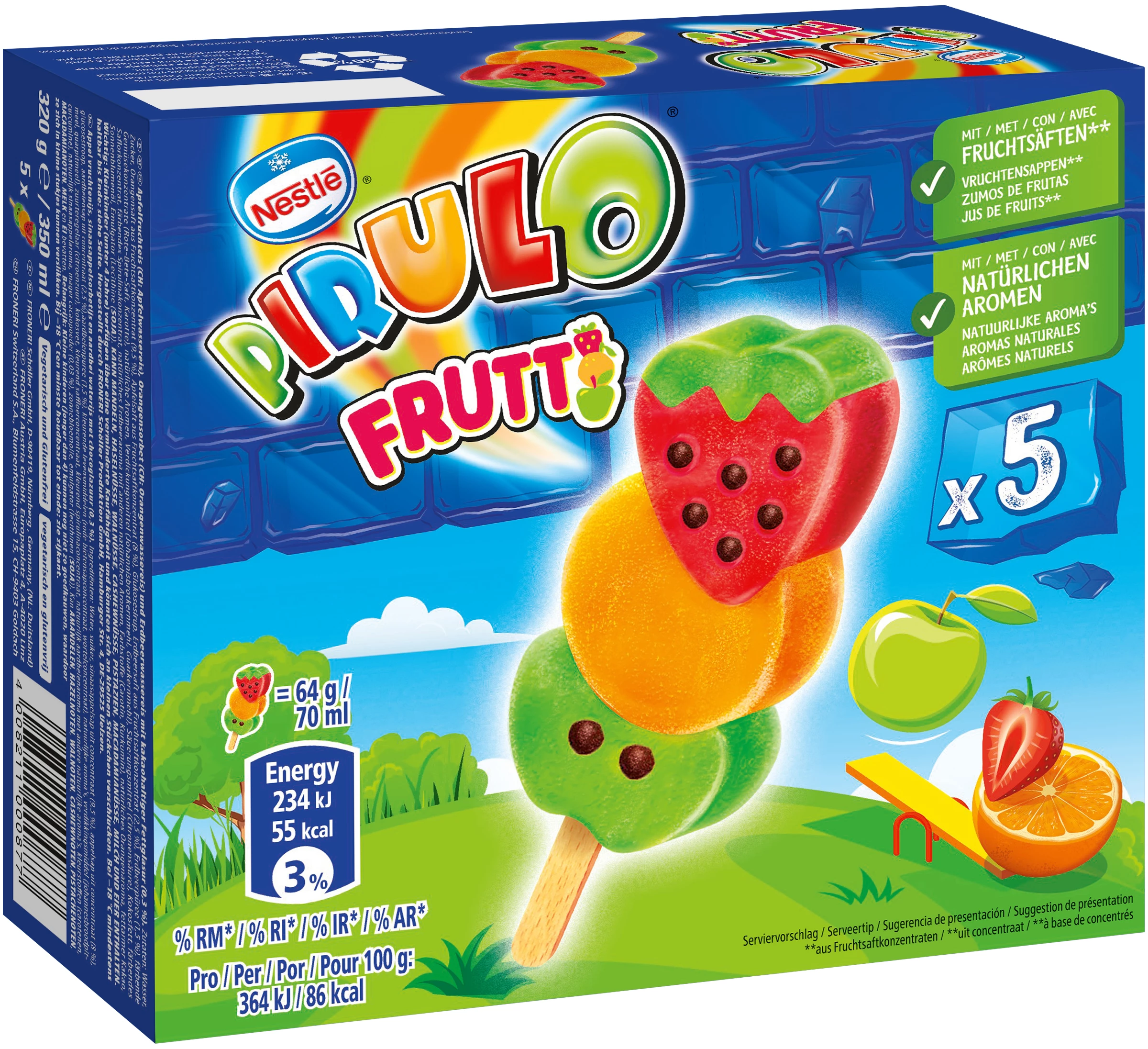 Pirulo Frutti 5x64g