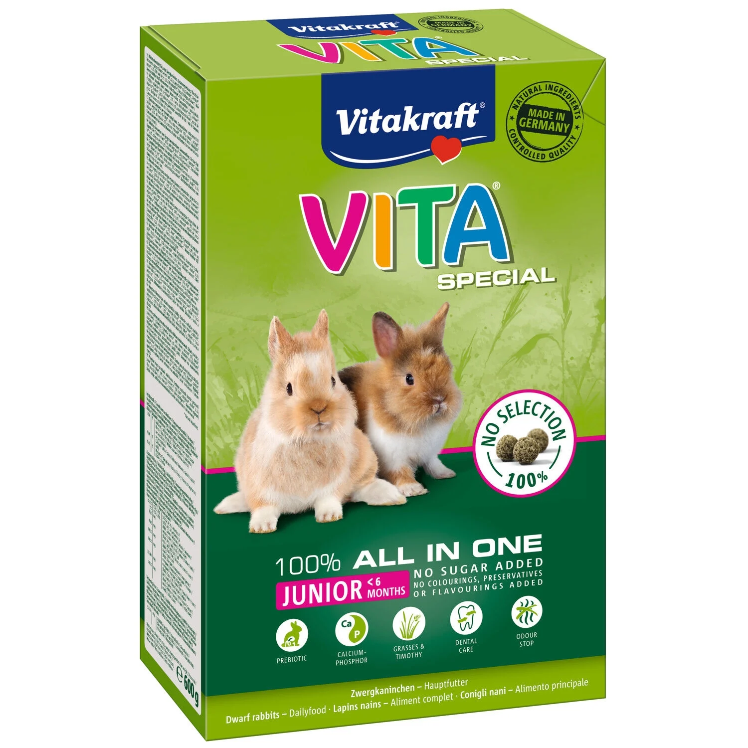 600 g de comida para conejos enanos jóvenes - Vitakraft