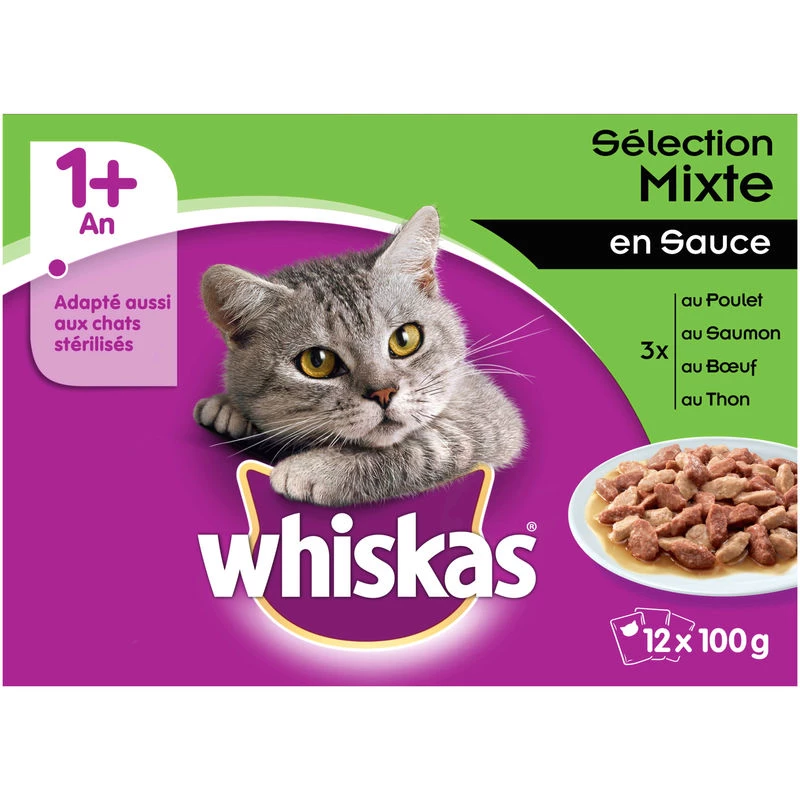 Pâtée pour chat dès 1 an 12x100g - WHISKAS