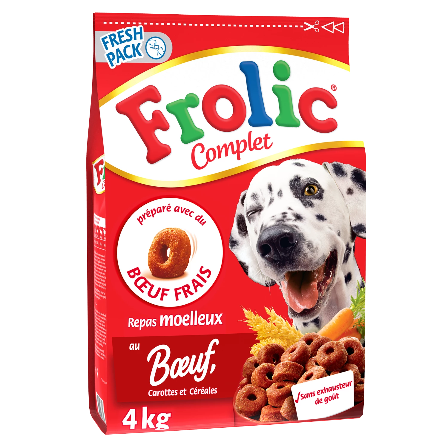 Croquettes pour chien au bœuf 4kg - FROLIC