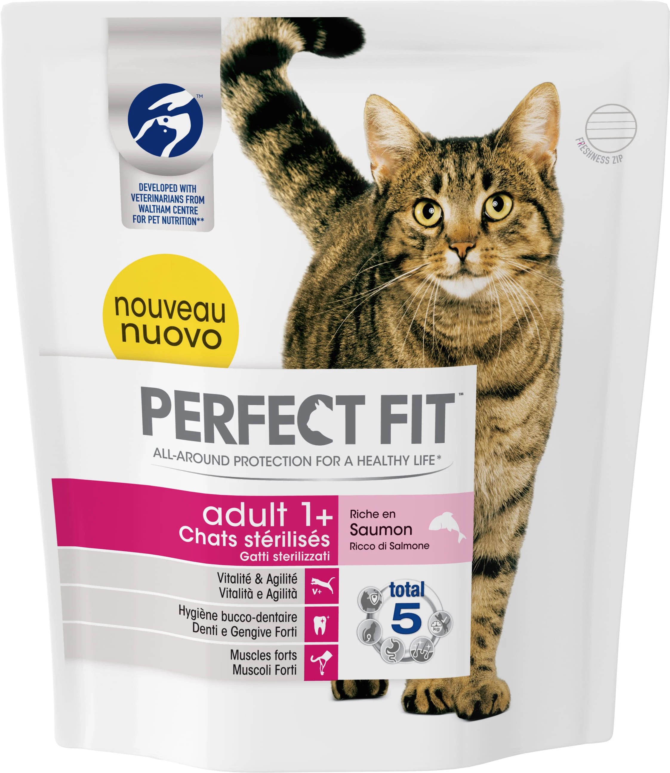 Croquettes pour chat stérilisé, saumon 1.4kg - PERFECT FIT