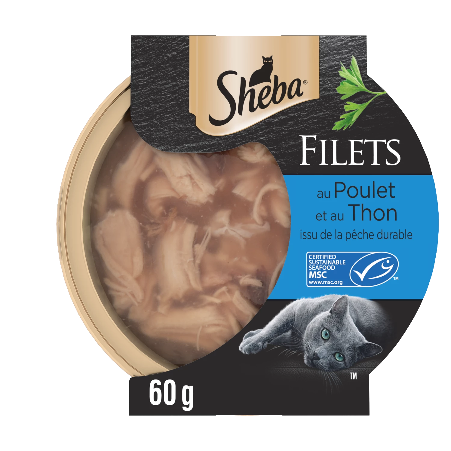 Cat Food with Chicken and Tuna Fillets 60g - Sheba