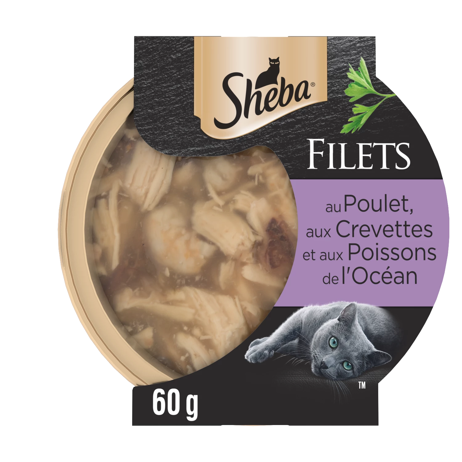 Cat Food with Chicken, Shrimp and Fish Fillets 60g - Sheba
