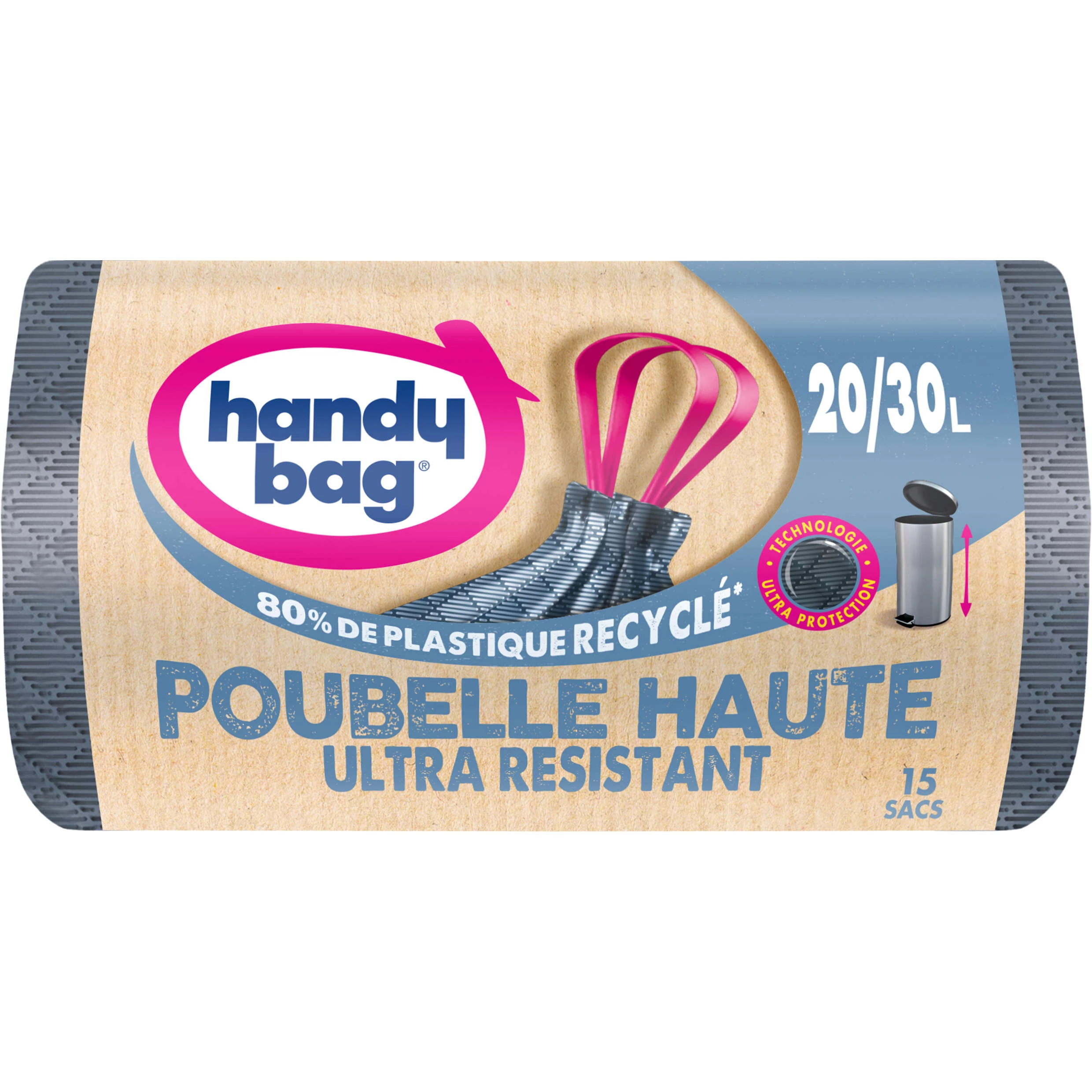 Sac poubelle ultra résistant pour poubelle haute X15 20-30L - HANDY BAG