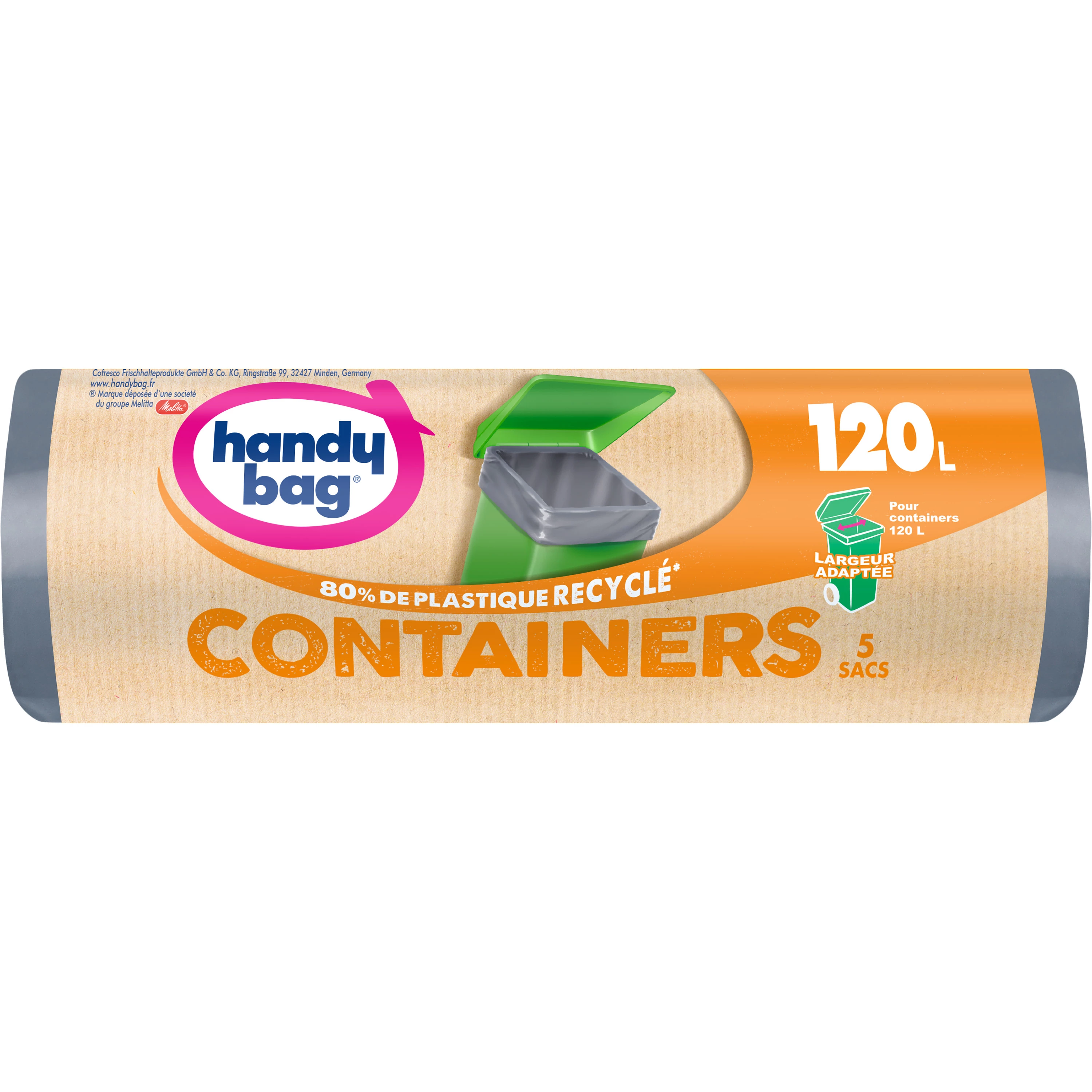 Sac poubelle containers X5 120L - HANDY BAG