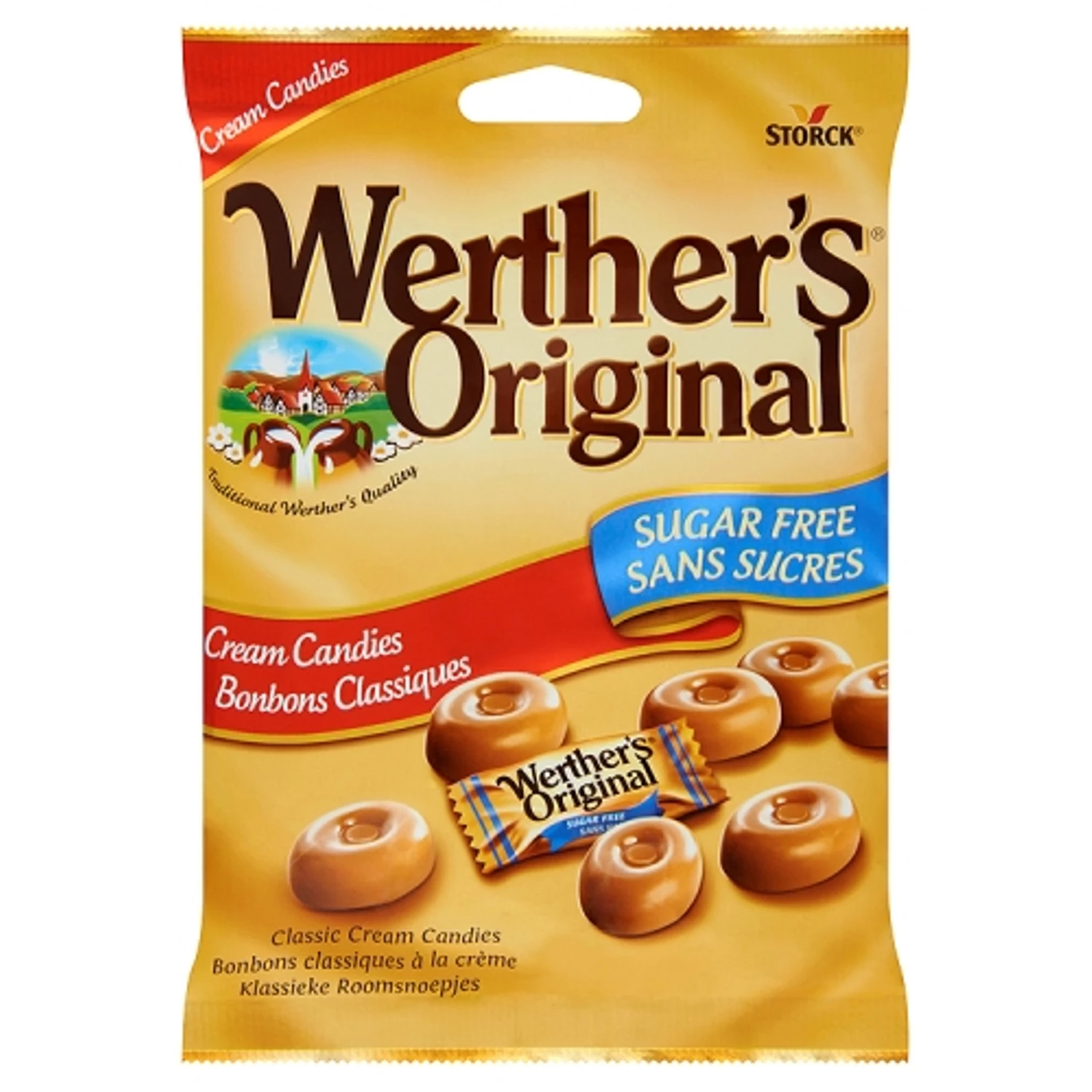 Klassiek karamelsnoepjes zonder suiker; 70g - WERTHER'S ORIGINAL