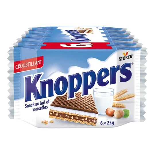Milk and Hazelnut Biscuits 6x25g - KNOPPERS