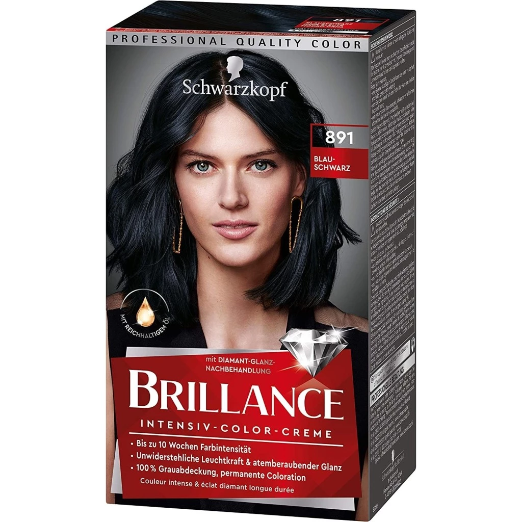 SCHWARZKOPF BRILLANCE 891 BLUE BLACK COLORING - SCHWARZKOPF