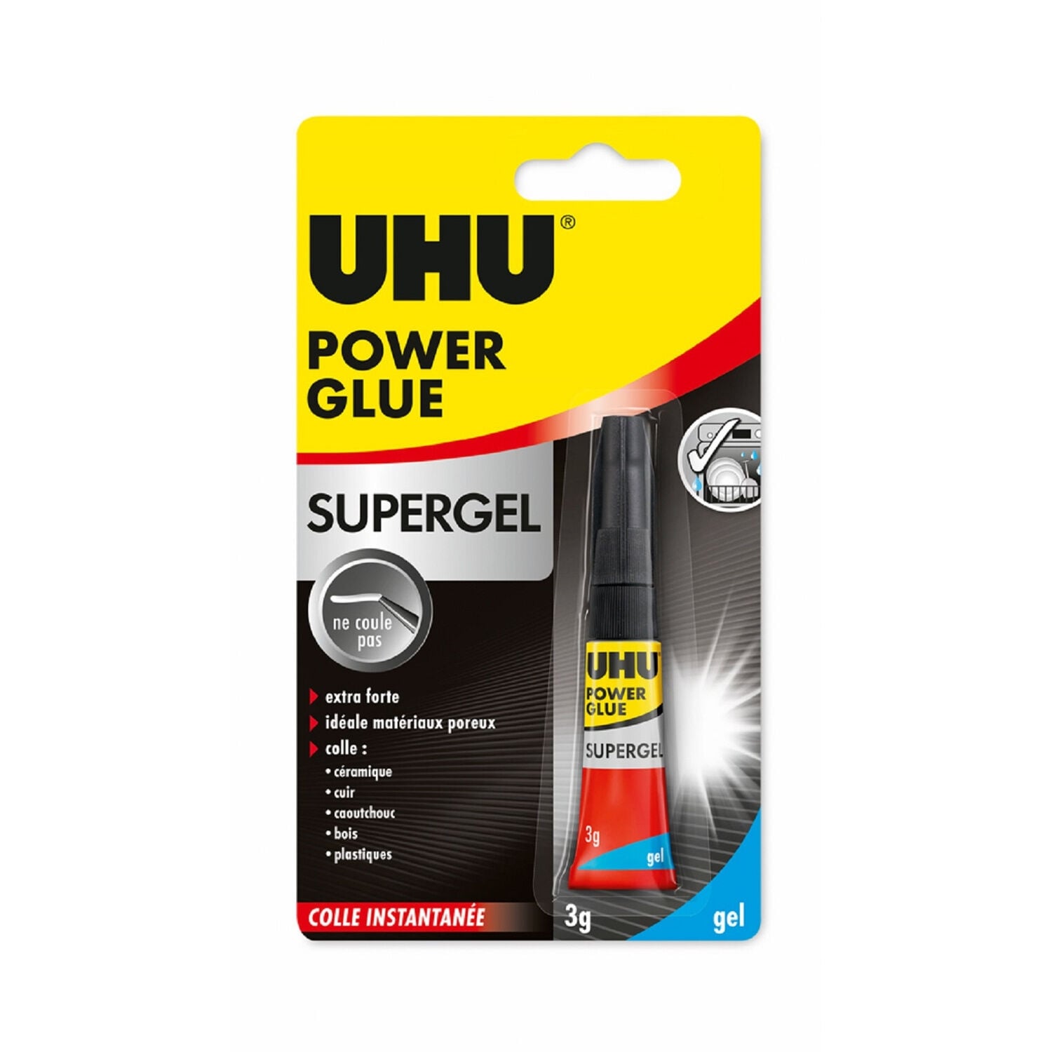 Colle en tube Power Glue Supergel 3g 14 g - UHU