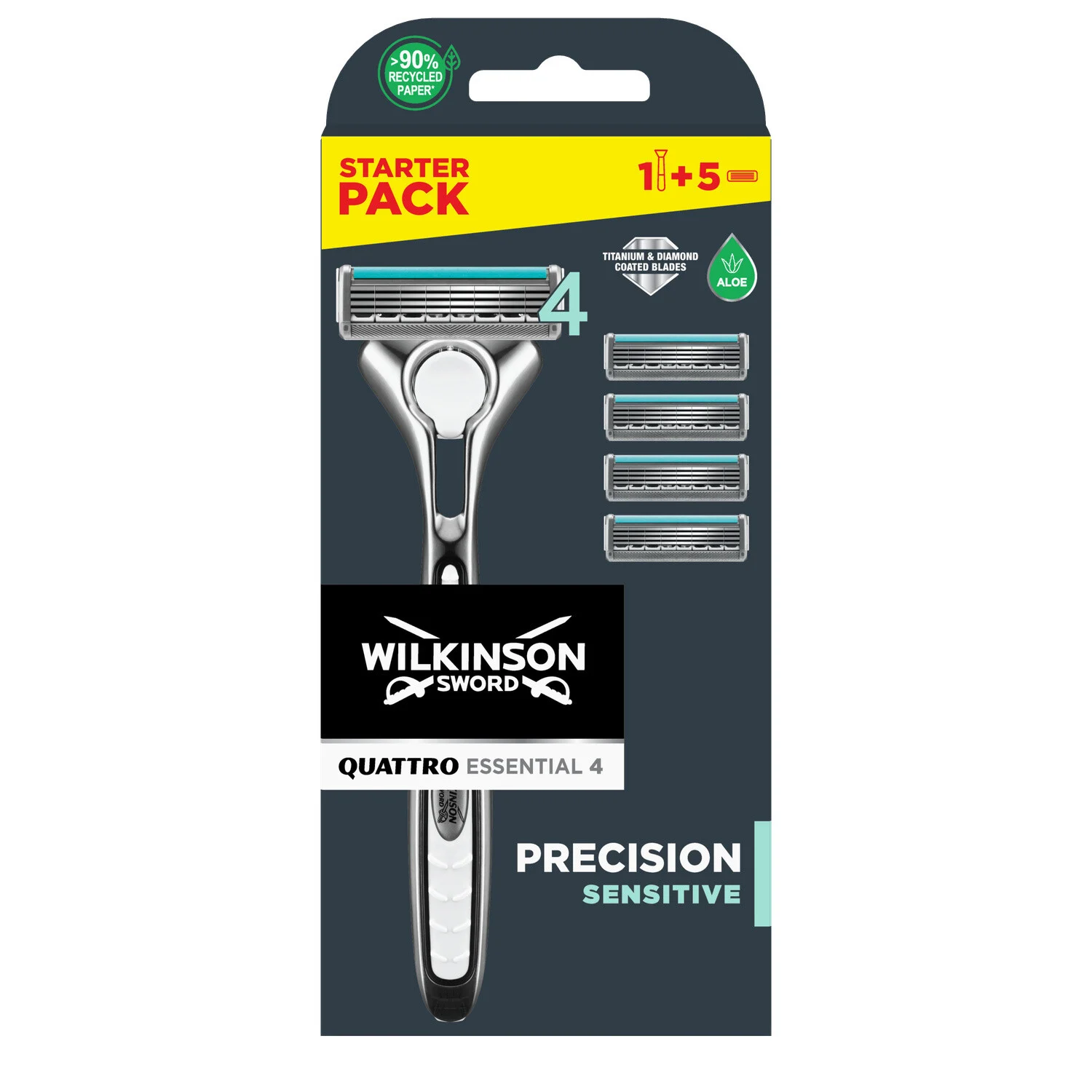 Rasoir Homme Précision Sensitive Quattro Essential 4 - Wilkinson