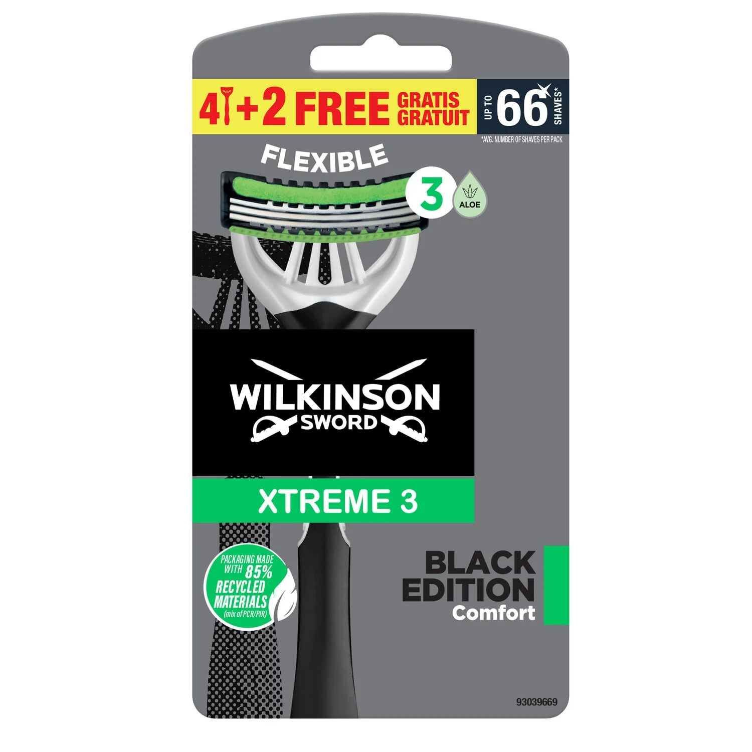 Xtreme 3 Black Edition Comfort X6 Flexible Disposable Razor - Wilkinson