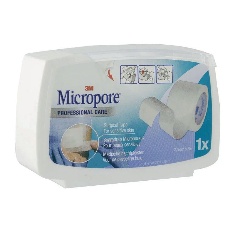 3M™ Micropore™25 mm x 5 mMicroporous adhesive tape25 mm dispenser Box of 1 adhesive tape - 3M