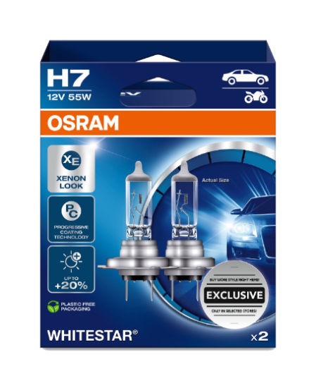 2 Ampoules Osram H7 Whitestar