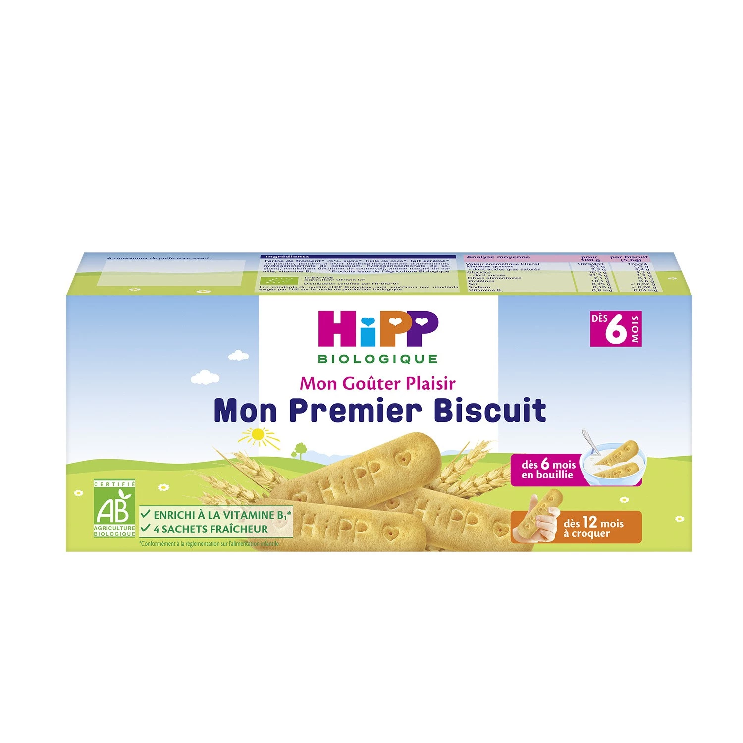 Biscuits bébé Bio dès 6 mois 4x45g - HIPP
