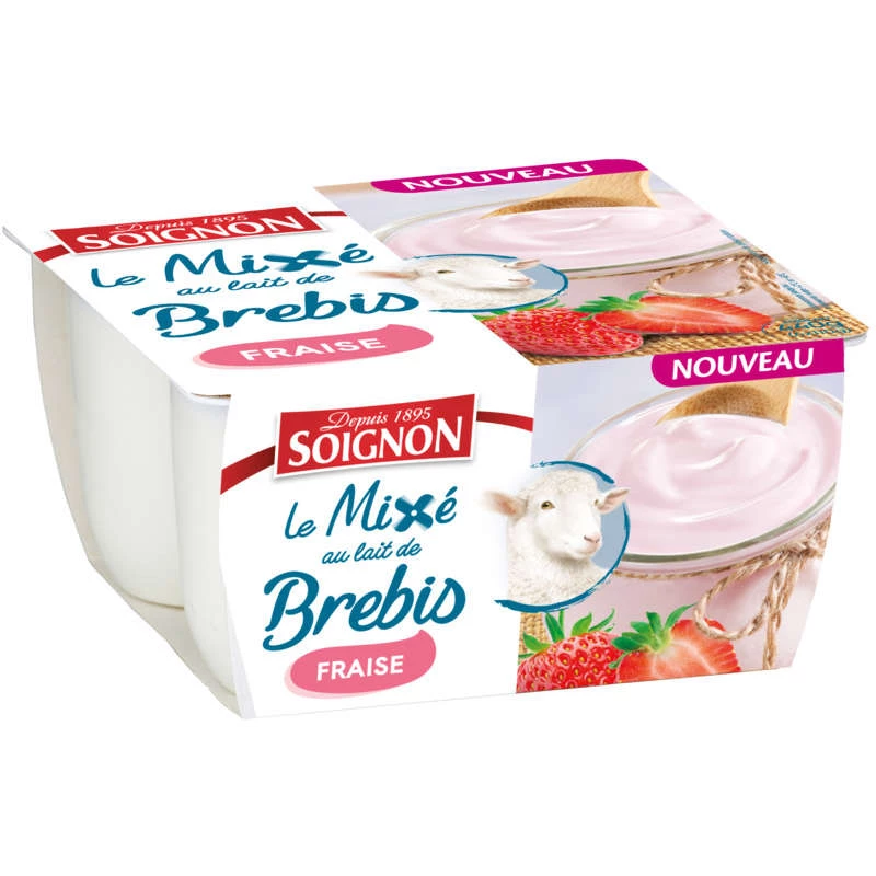 Yaourt de brebis fraise mixé - SOIGNON
