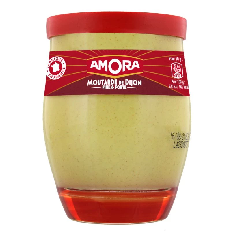 Moutarde de Dijon fine et forte verre de table 245g - AMORA