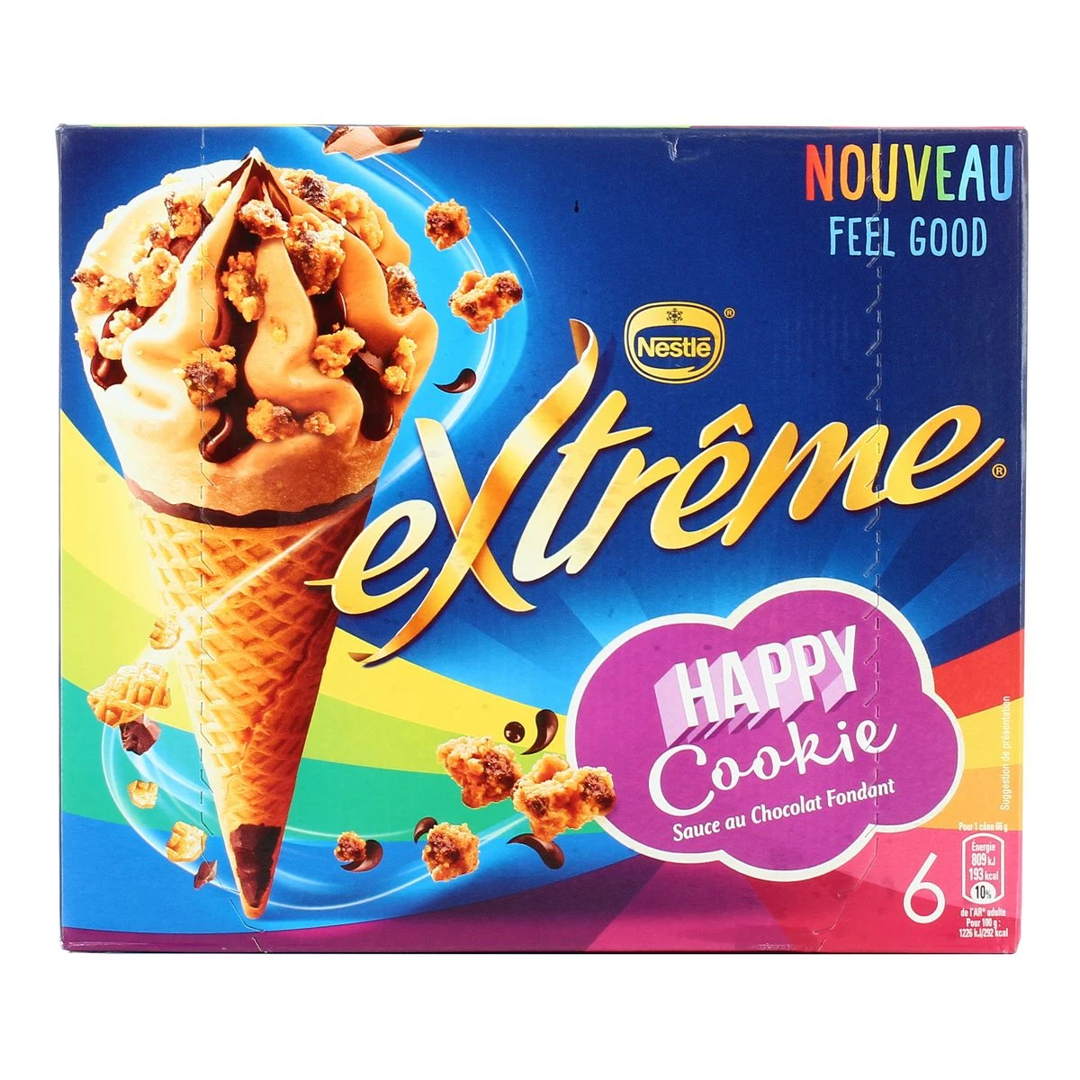 Glace happy cookie extrême x6 - NESTLE