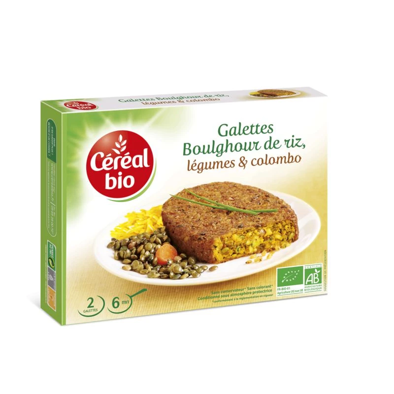 Panqueca Bulgur com arroz, vegetais e Colombo orgânico 200g - CEREAL BIO
