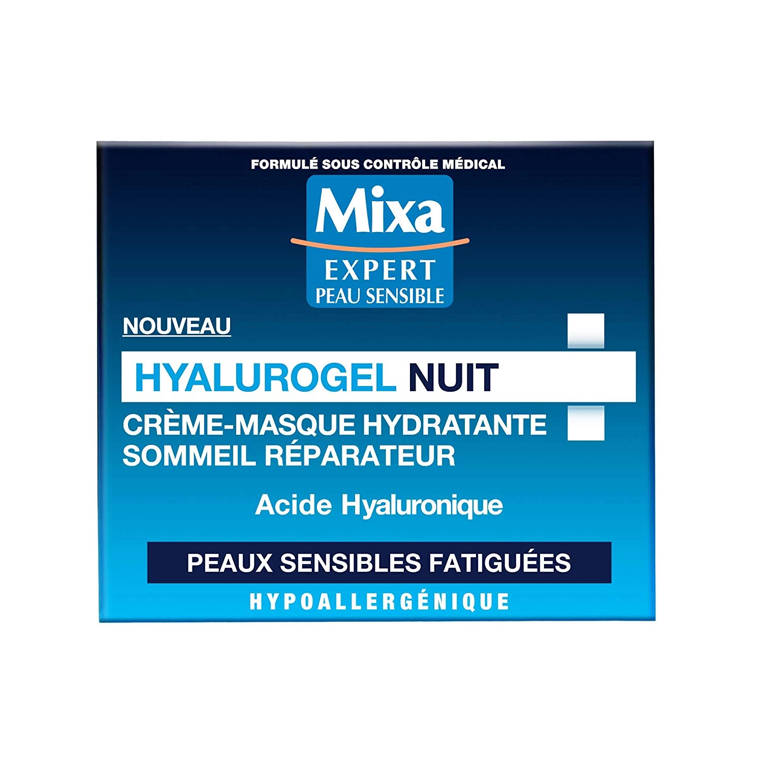 Hyalurogel Cream Feuchtigkeitsmaskencreme für empfindliche, müde Haut, 50 ml - MIXA