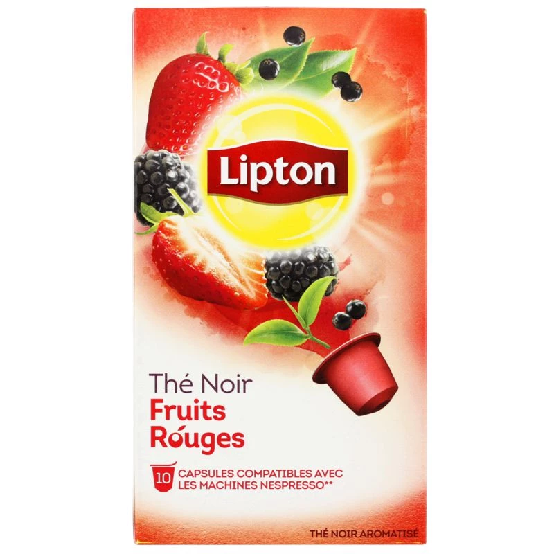 Thé noir capsules fruits rouges 10capsules de 25g - LIPTON
