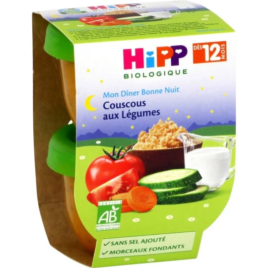 Plat bébé BIO couscous aux légumes dès 12 mois 2x220g - HIPP