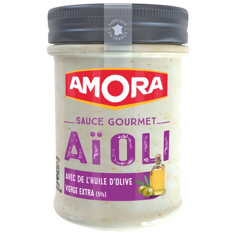 sauce gourmet aïoli huile d'olive vierge extra 182g - AMORA