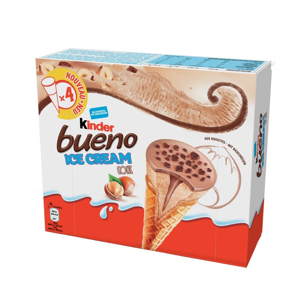 Glace chocolat & noisettes x4 - KINDER BUENO