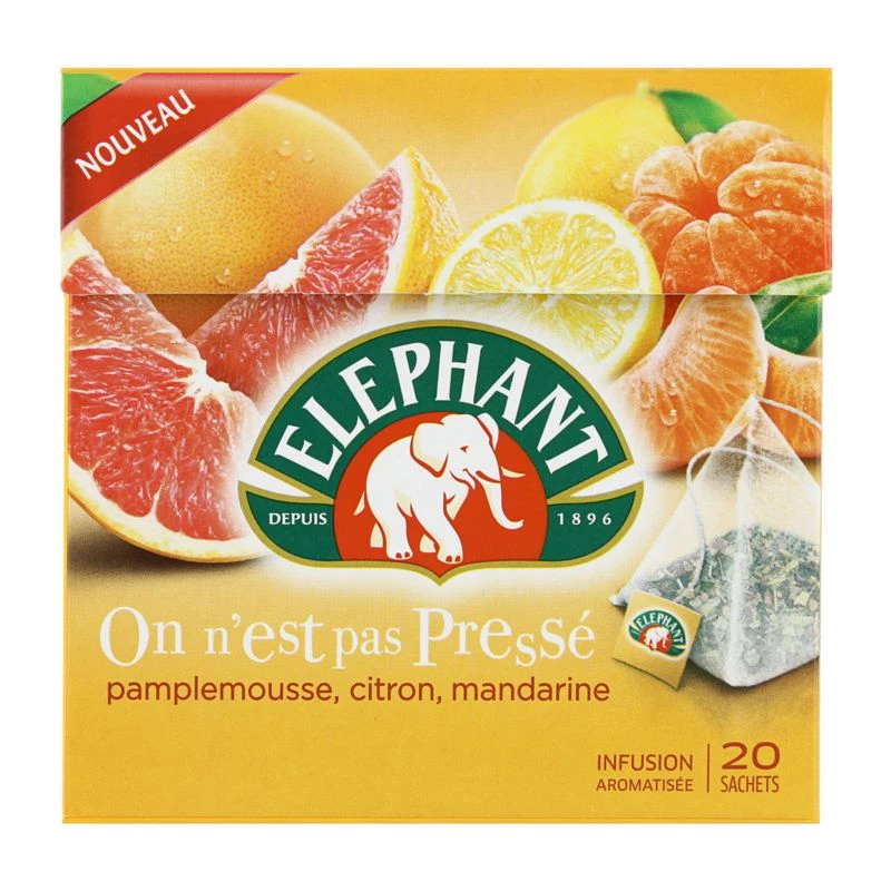 Infusion pamplemousse, citron, mandarine x20 38g - ELEPHANT