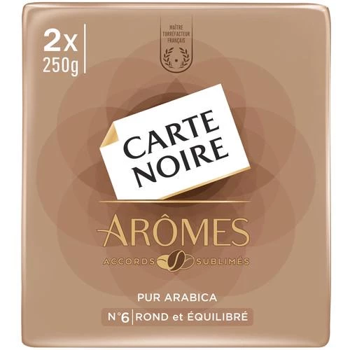 Gemalen koffie smaken n°6 rond en gebalanceerd 2x250g - CARTE NOIRE