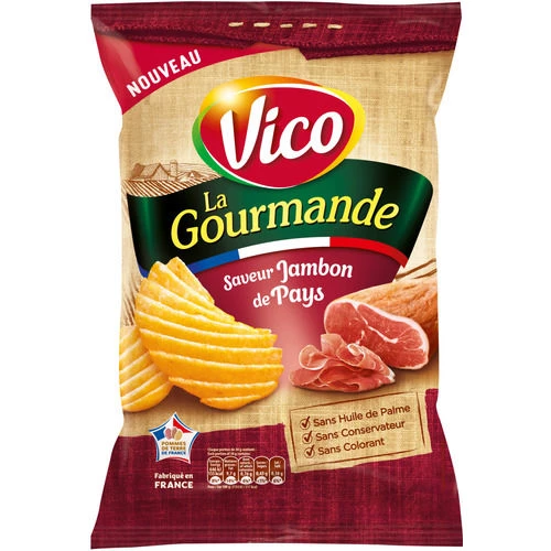 Chips La Gourmande Saveur Jambon des pays, 120g - VICO