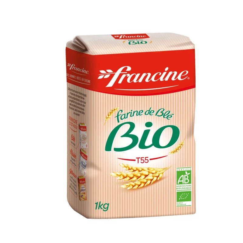 Farine de blé T55 Bio 1kg - FRANCINE