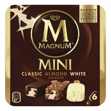 Mini glace classic, amande, white x6 - MAGNUM