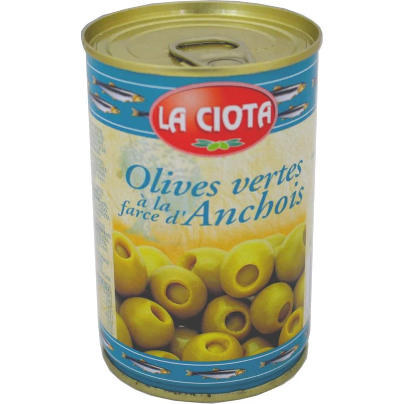 Olives Vertes Farcies à l'Anchois, 120g - LA CIOTA