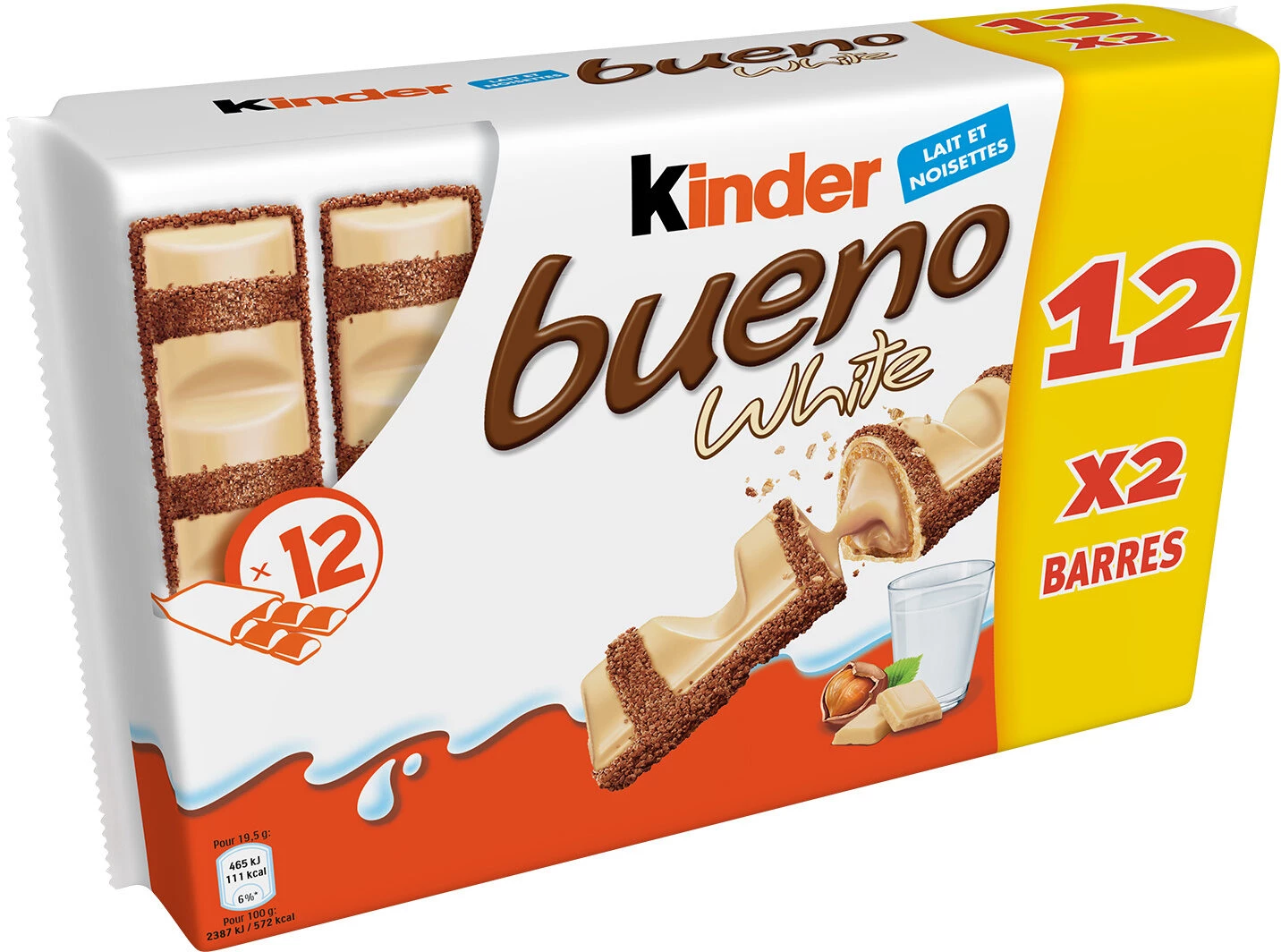 ألواح حلوى الشوكولاتة البيضاء 468 جرام - كيندر
