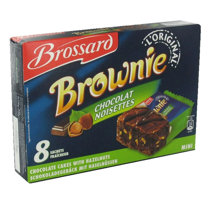 Mini Brownie Chocolat/ Noisette X8 240g - BROSSARD