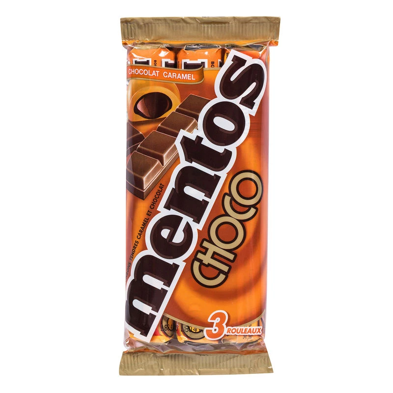 Multipack candy rolls chocolate-caramel flavor x3 - MENTOS