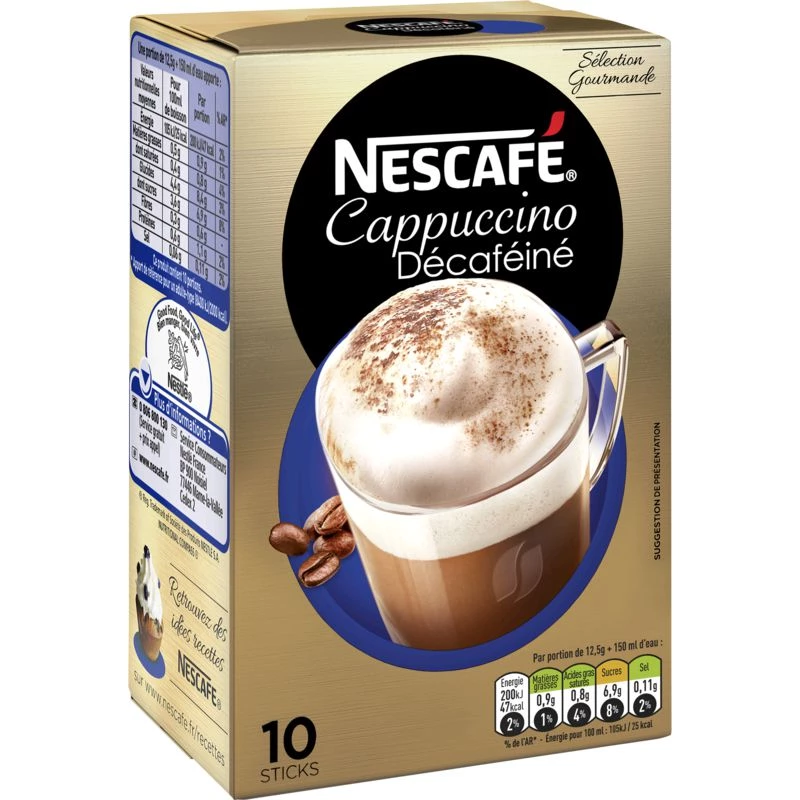 Cappuccino décaféiné x10 stokjes 125g - NESCAFÉ
