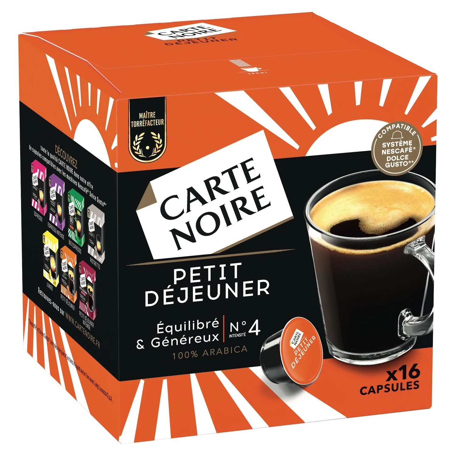 Breakfast coffee n°4 x16 capsules 128g - CARTE NOIRE
