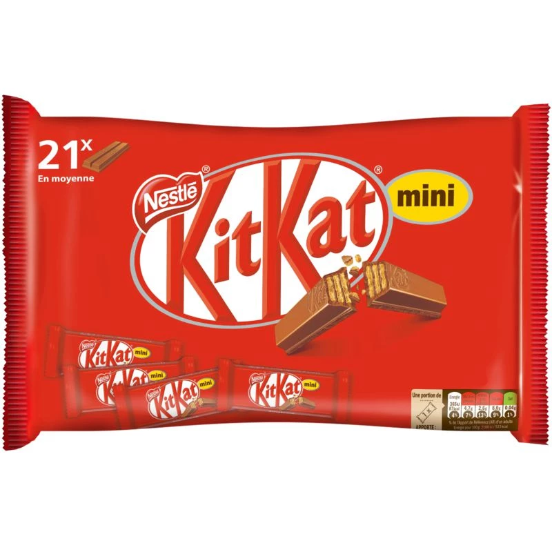 Wafers revestidos com chocolate ao leite Mini 350g - KIT KAT