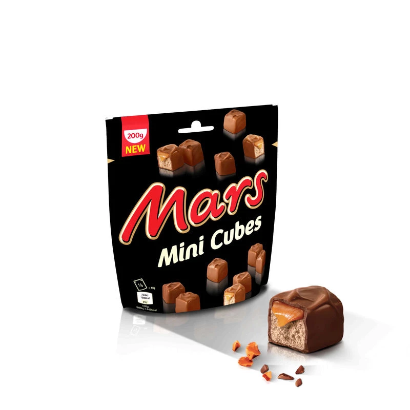 Barres chocolatées Minis cubes fourrées au caramel 200g - MARS