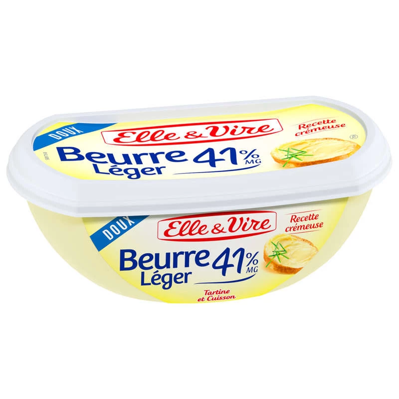 Beurre doux Léger 41% 250g - ELLE & VIRE