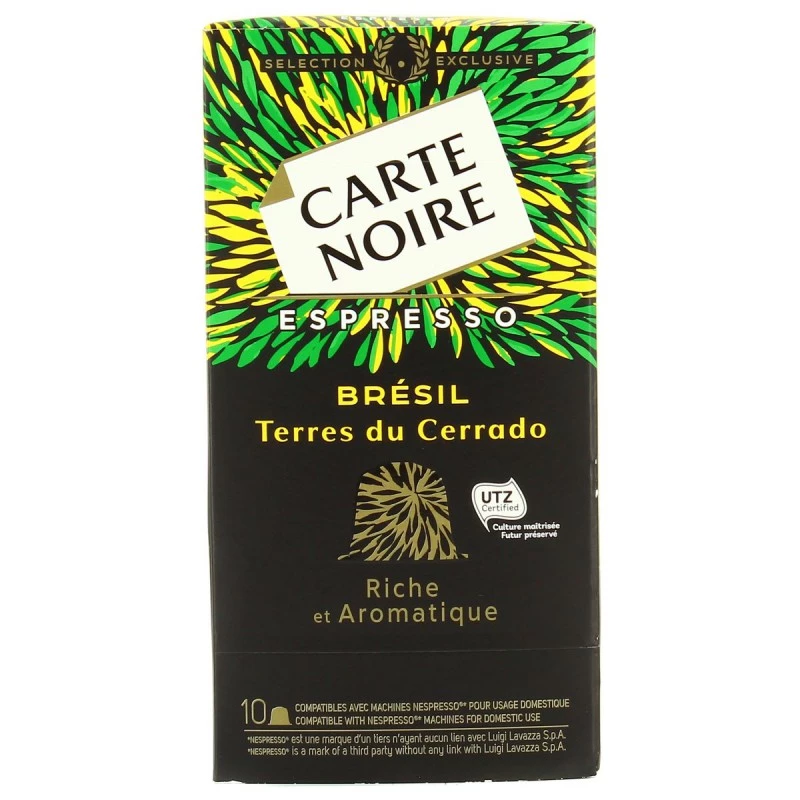 Café espresso Brésil terres du cerrado x10 capsules 50g - CARTE NOIRE