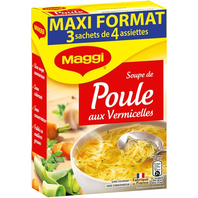 Soupe de Poule aux Vermicelles, 3X177g  - MAGGI
