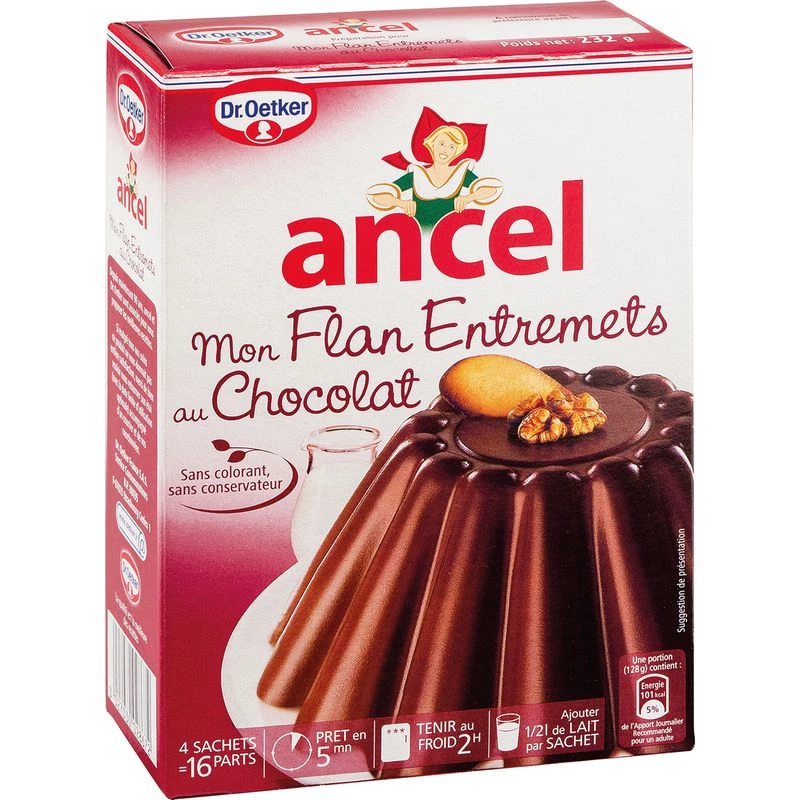 Préparation flan entremets au chocolat 232g - ANCEL