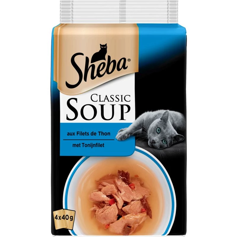 Soupe pour chat filets de thon 4x40g - SHEBA