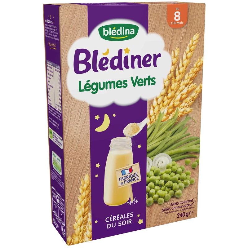Blédiner céréales légumes verts dès 8mois 240g - BLEDINA