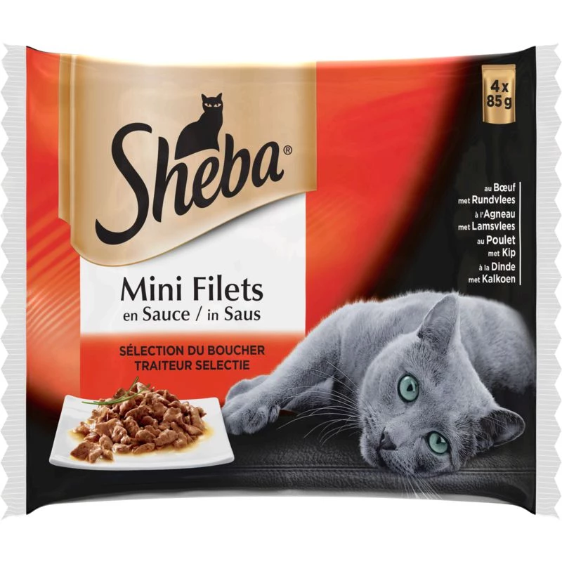 Vlees kattenvoer 4x85g - SHEBA