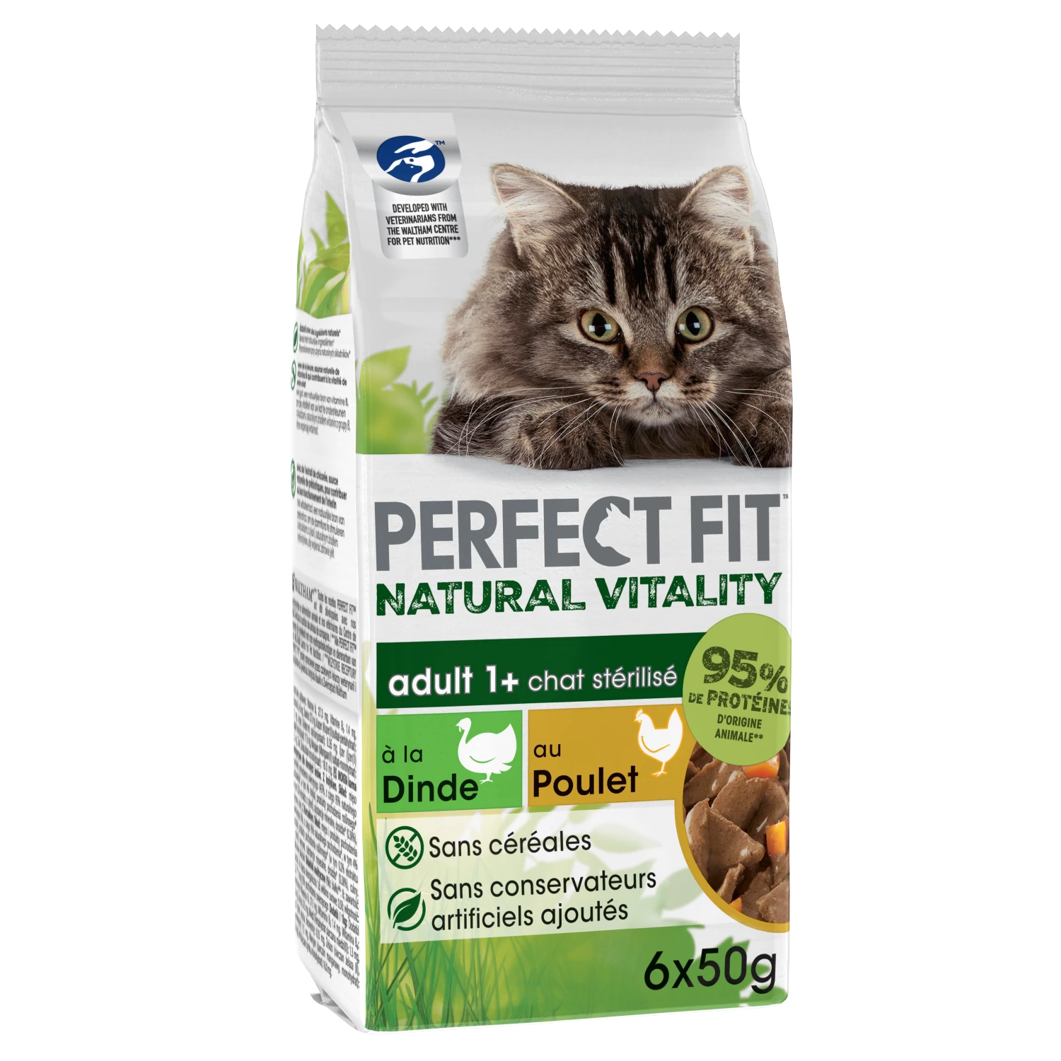 Natural Vitality Sterilized Cat Food With Turkey and Chicken X6 - Perfect Fit